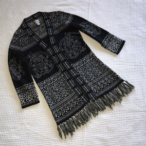 Chico’s acrylic rayon and wool midcalf sweater